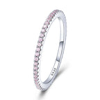 Sterling Silver Eternity Ring – Diamond & Colored CZ