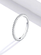 Sterling Silver Eternity Ring – Diamond & Colored CZ
