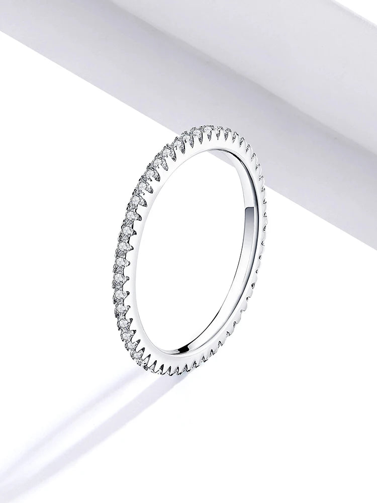 Sterling Silver Eternity Ring – Diamond & Colored CZ