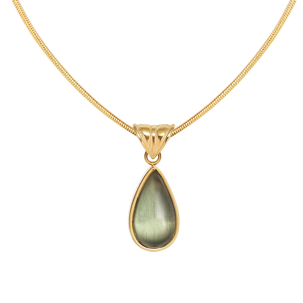Golden Olive Pendant Necklace