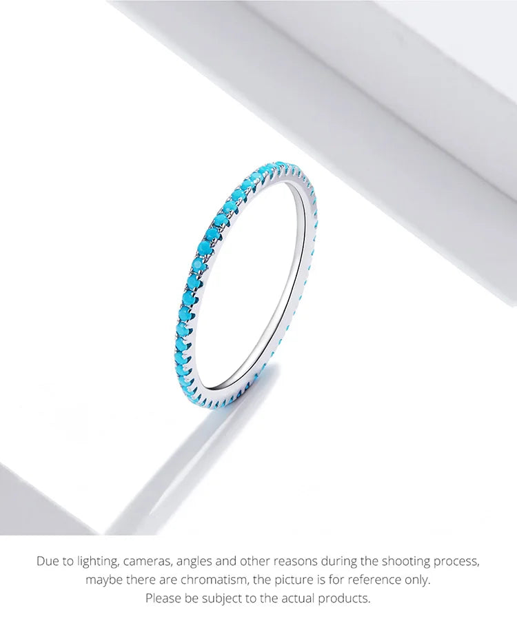 Sterling Silver Eternity Ring – Diamond & Colored CZ