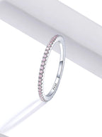 Sterling Silver Eternity Ring – Diamond & Colored CZ