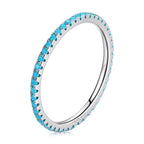 Sterling Silver Eternity Ring – Diamond & Colored CZ