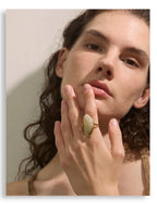 Resin Statement Ring – Adjustable Gold Design