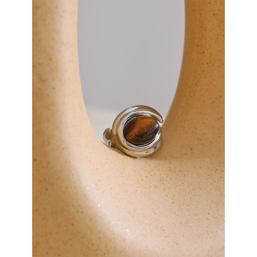 Gold Tiger Eye Ring – Modern Gold Band