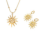 Solar Swirl Necklace – Hammered Sunburst Pendant
