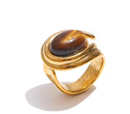 Gold Tiger Eye Ring – Modern Gold Band