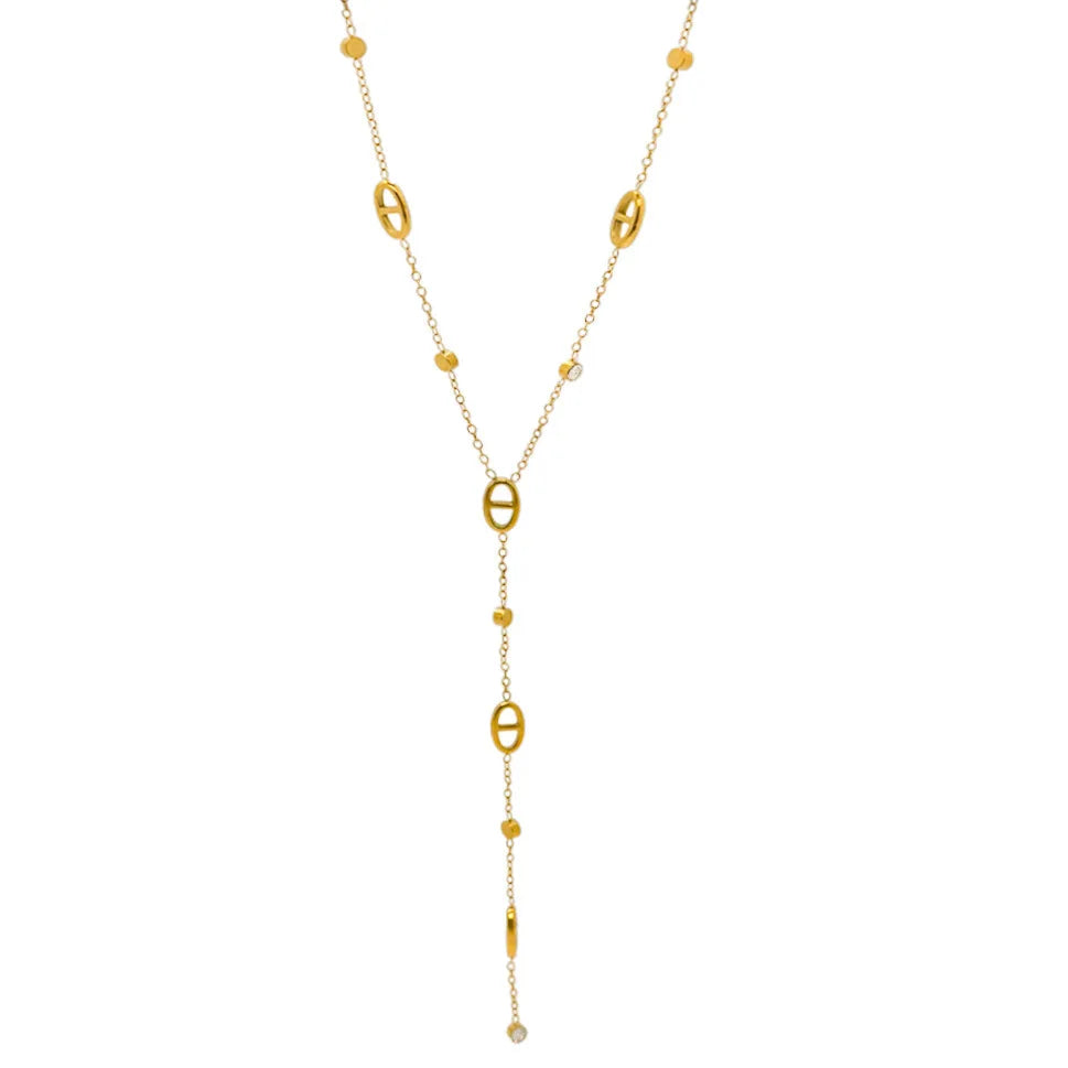 Elegant Y-Chain Necklace – Minimal French-Inspired Jewelry