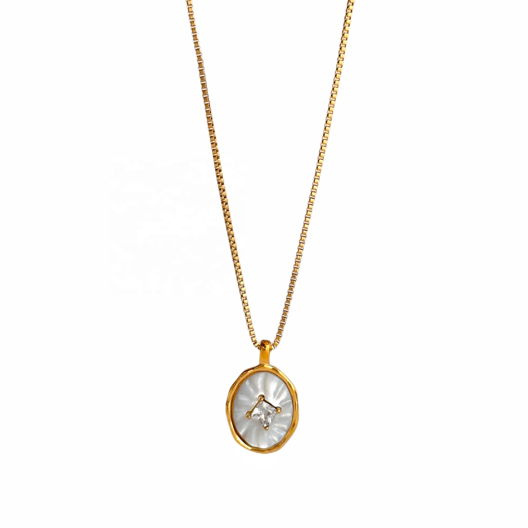 Golden Pearl Glow Pendant Necklace