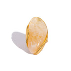 Amber Resin Drop Earrings – Gold Statement Design