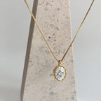 Golden Pearl Glow Pendant Necklace