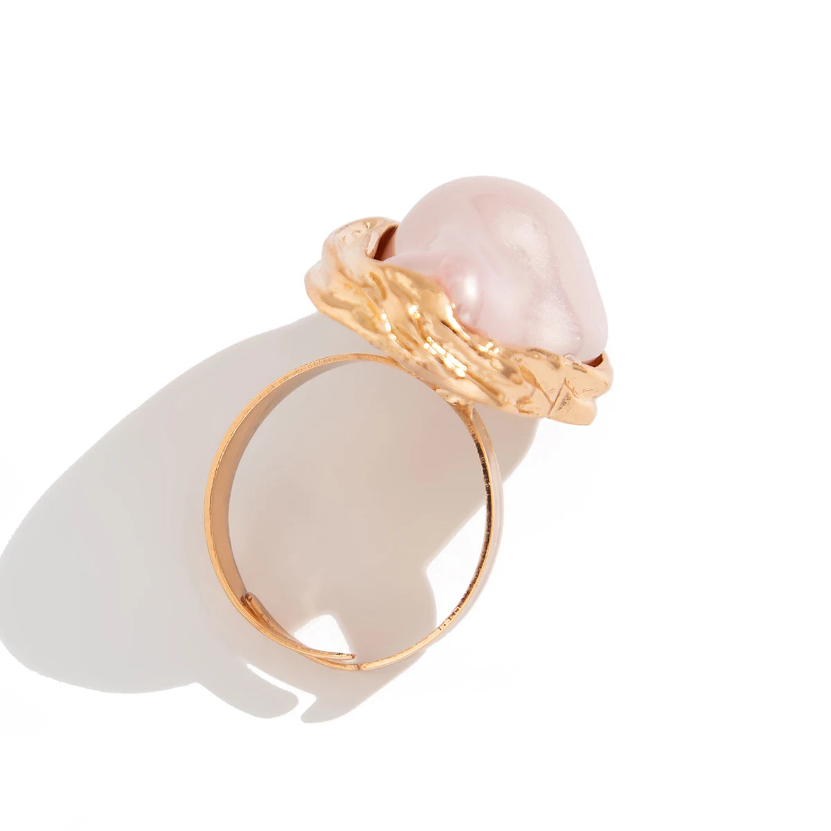 Baroque Pearl Adjustable Ring – Gold & Silver Statement Design