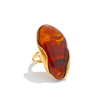 Resin Statement Ring – Adjustable Gold Design