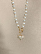 Heart Pearl Pendant Necklace – Gold Elegant Chain Design
