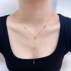 Elegant Y-Chain Necklace – Minimal French-Inspired Jewelry