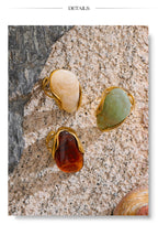 Resin Statement Ring – Adjustable Gold Design