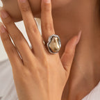 Baroque Pearl Adjustable Ring – Gold & Silver Statement Design