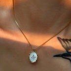 Golden Pearl Glow Pendant Necklace