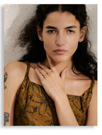 Crystal Teardrop Ring / Golden Arc Ring