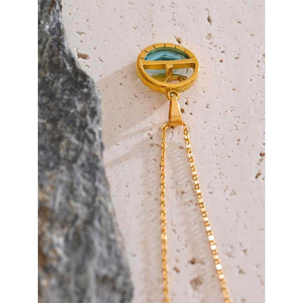 Blue Whale Pendant Necklace – Crystal Ocean Silver Chain