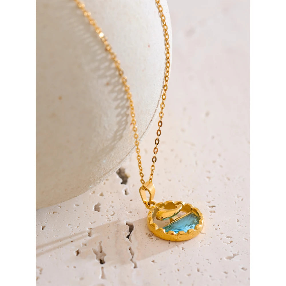 Blue Whale Pendant Necklace – Crystal Ocean Silver Chain