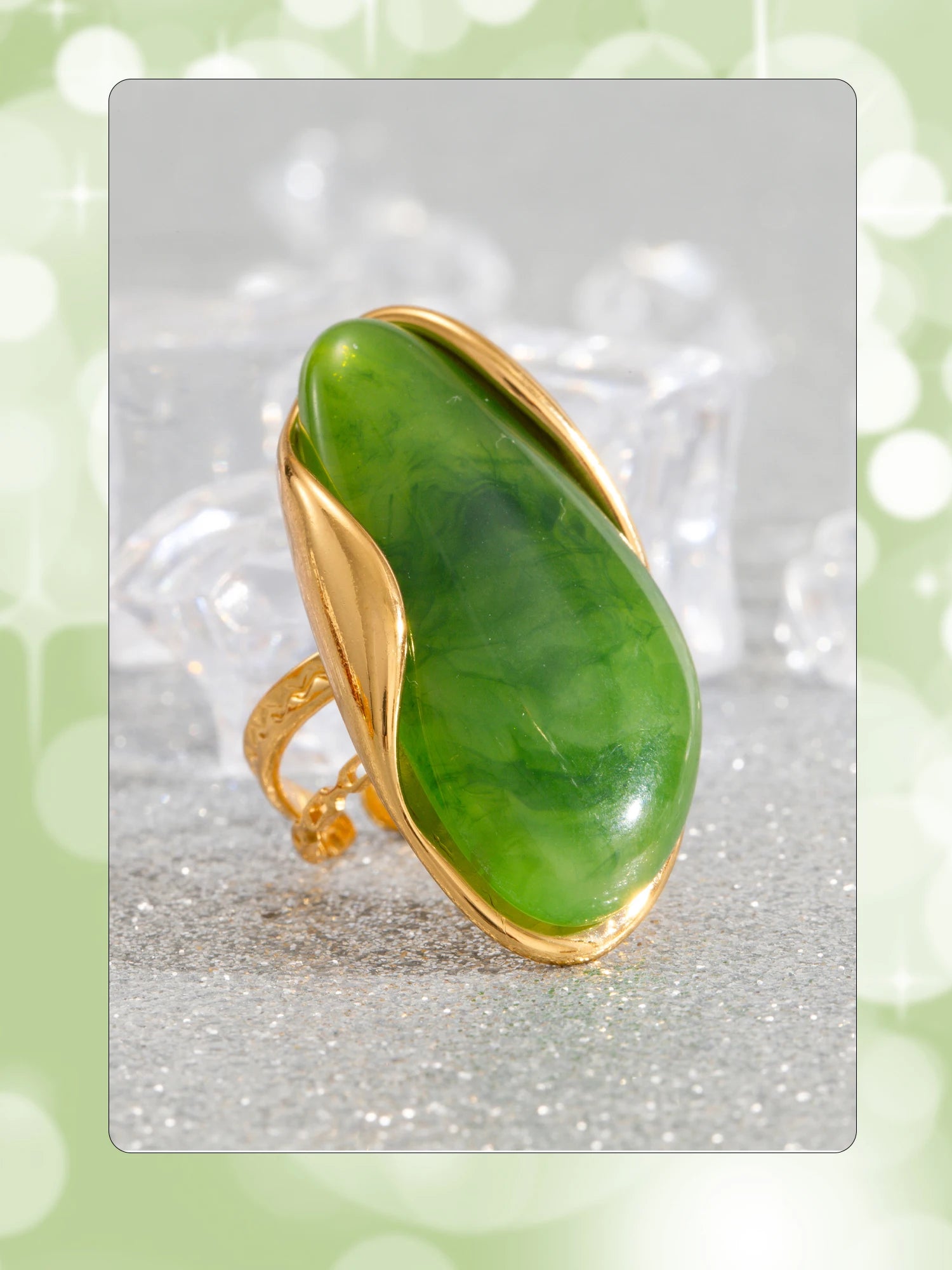 Amber Resin Drop Earrings – Gold Statement Design