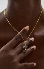 Colorful Cross Drop Pendant Necklace – Gold & Silver