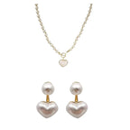 Heart Pearl Pendant Necklace – Gold Elegant Chain Design