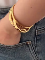 Starlight Gold Bangle – 18K Plated Stainless Steel Bracelet