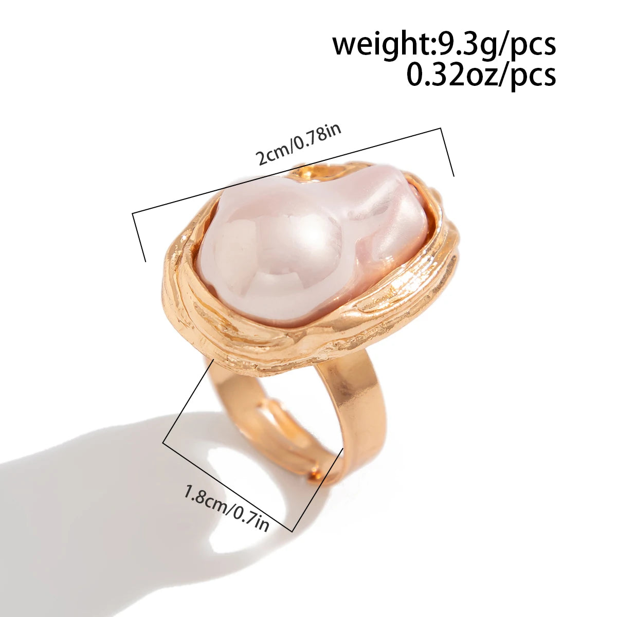 Baroque Pearl Adjustable Ring – Gold & Silver Statement Design
