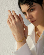 Luxe Cuban Link Bracelet – Gold Zircon Bar Design