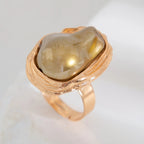 Baroque Pearl Adjustable Ring – Gold & Silver Statement Design