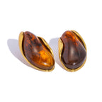 Amber Resin Drop Earrings – Gold Statement Design
