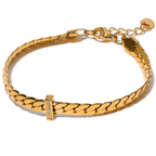 Luxe Cuban Link Bracelet – Gold Zircon Bar Design