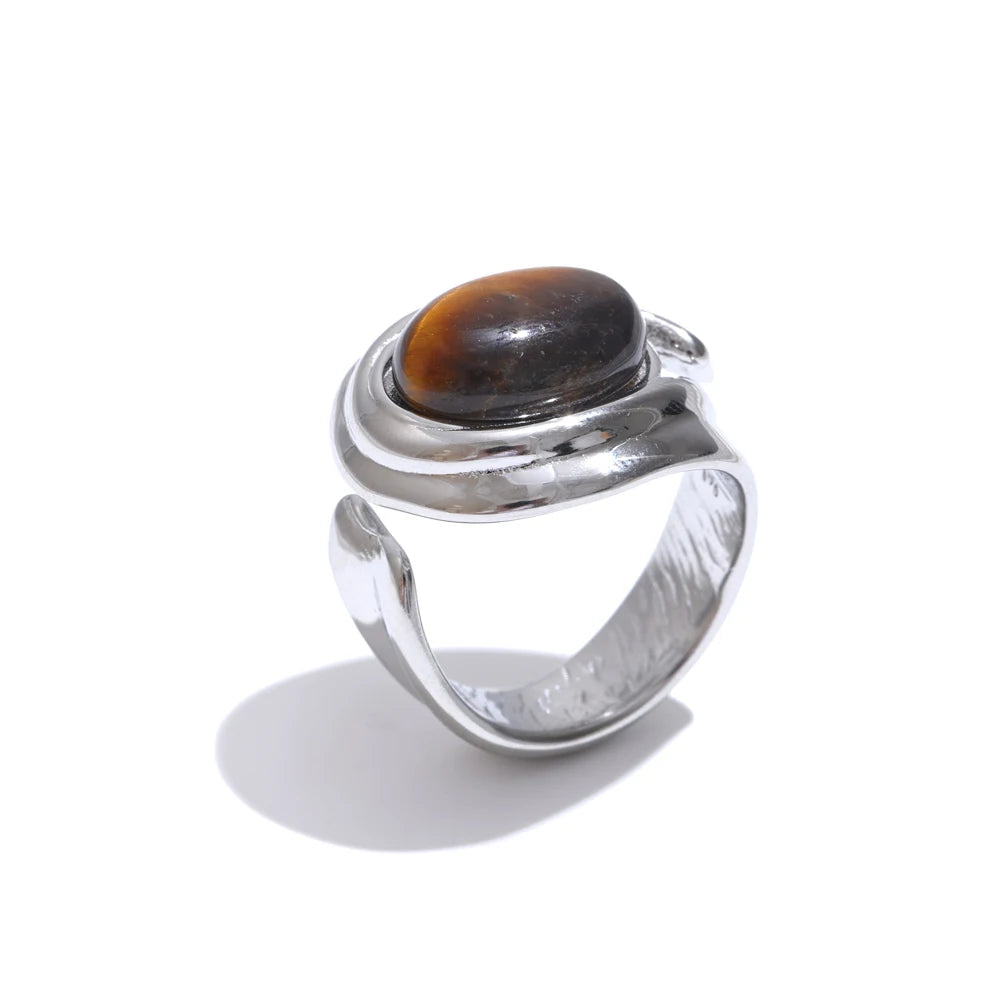 Gold Tiger Eye Ring – Modern Gold Band