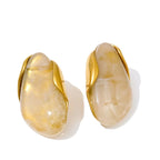 Resin Statement Ring – Adjustable Gold Design