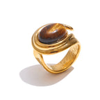 Gold Tiger Eye Ring – Modern Gold Band
