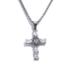 Colorful Cross Drop Pendant Necklace – Gold & Silver