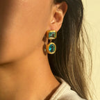 Golden Diamond Drop Earrings