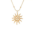 Solar Swirl Necklace – Hammered Sunburst Pendant