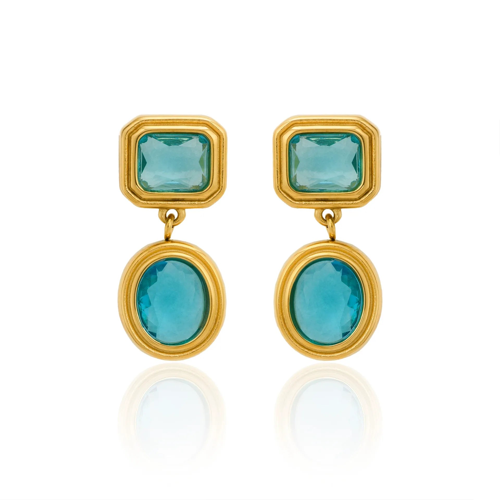 Golden Diamond Drop Earrings