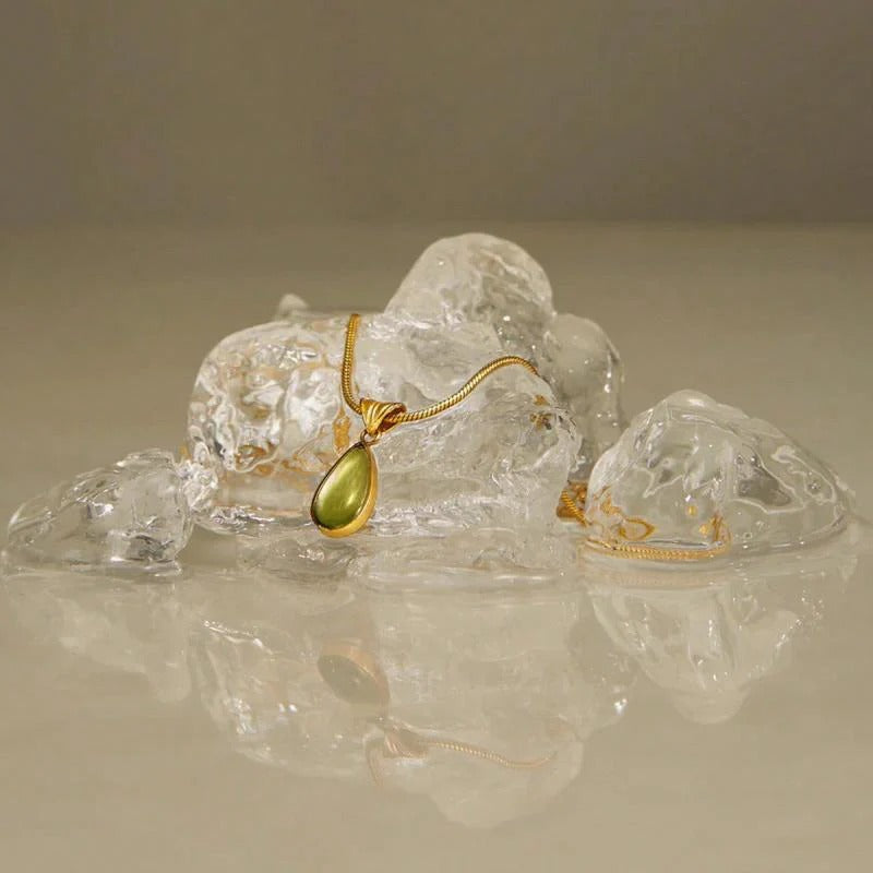 Golden Olive Pendant Necklace