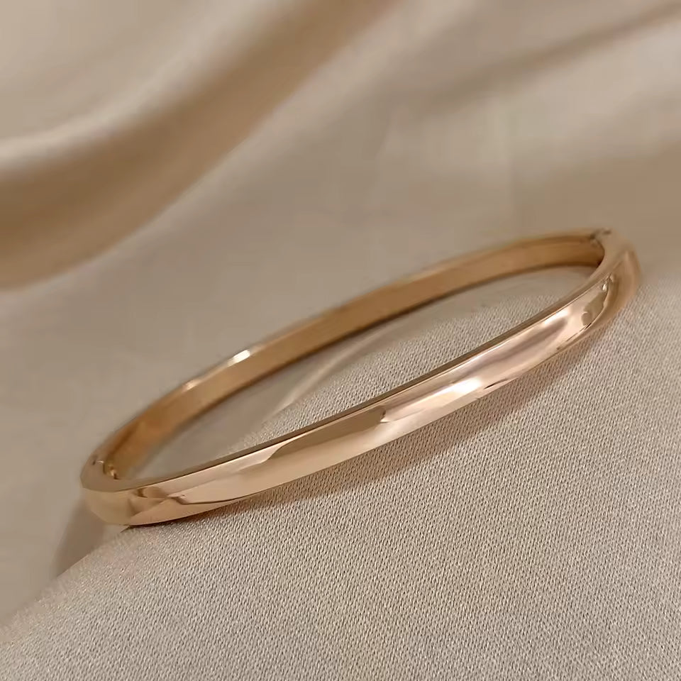 Minimalist Bangle Bracelet for Women – Gold, Silver & Rose Gold