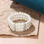 Triple Pearl Stretch Bracelet - Beaded