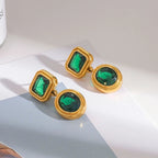 Golden Diamond Drop Earrings