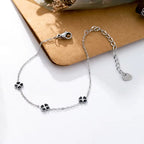 Midnight Clover Bracelet - Black Enamel Flower Chain Bracelet