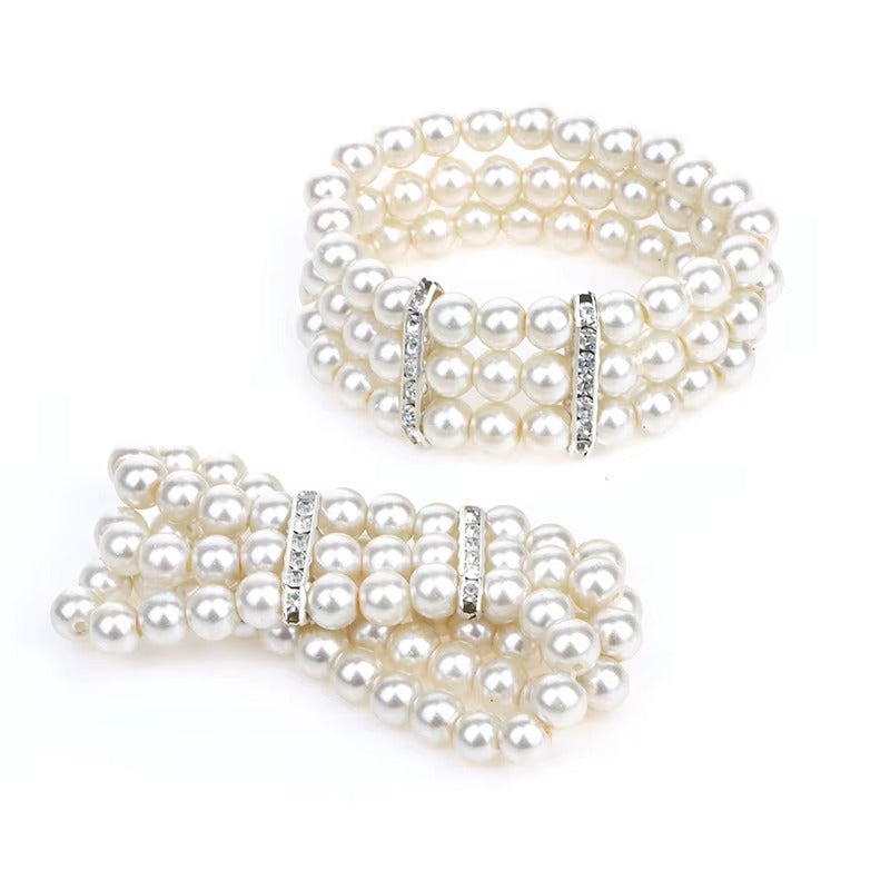 Triple Pearl Stretch Bracelet - Beaded