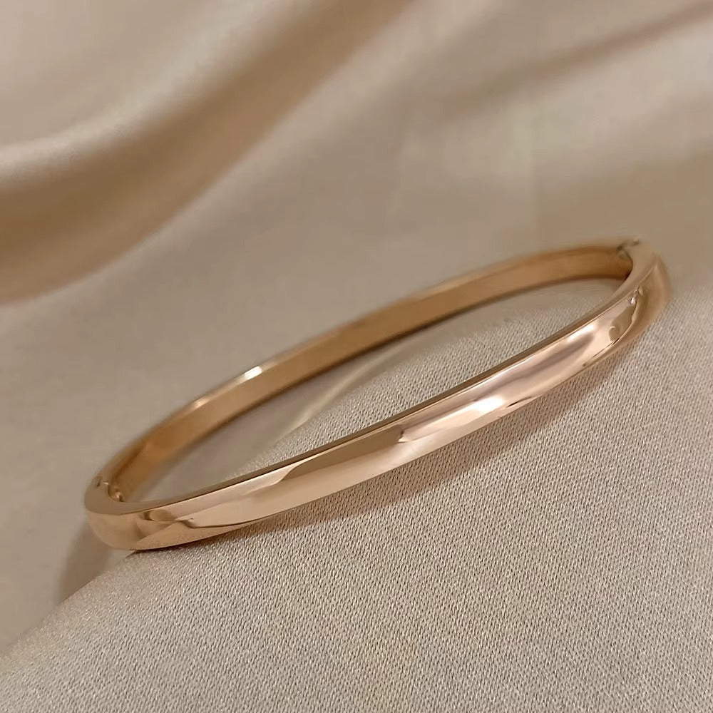 Minimalist Bangle Bracelet for Women – Gold, Silver & Rose Gold