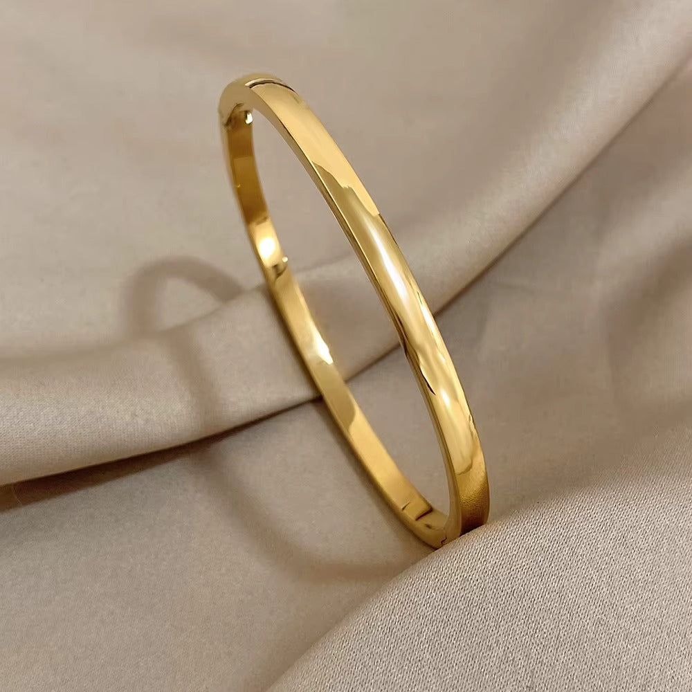Minimalist Bangle Bracelet for Women – Gold, Silver & Rose Gold
