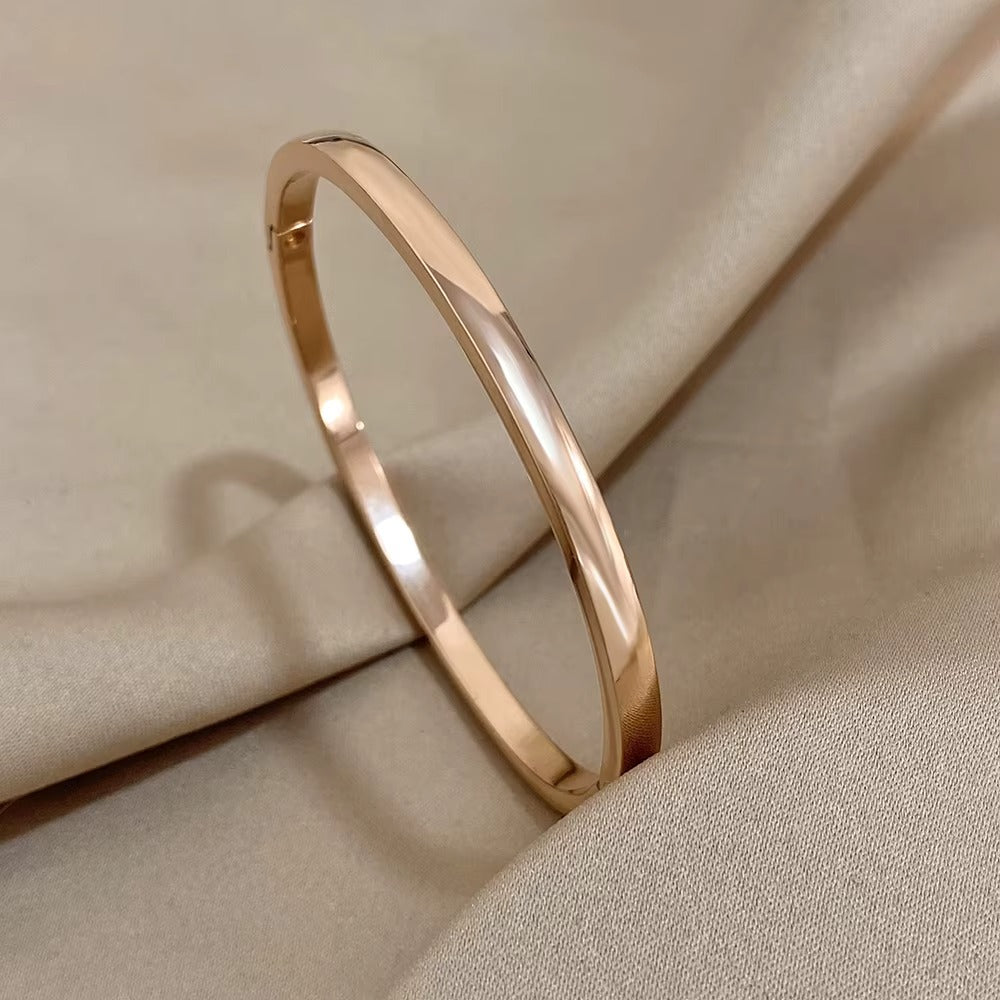 Minimalist Bangle Bracelet for Women – Gold, Silver & Rose Gold